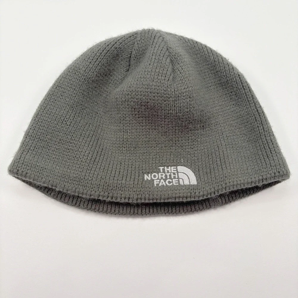 The North Face Gray Knit Fleece Lined Beanie Hat Unisex One Size Outdoor